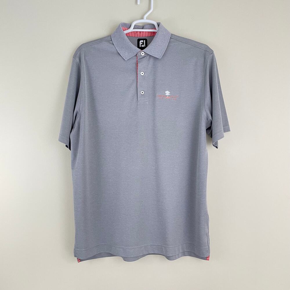 FootJoy Mens XL Short Sleeve Gray Golf Polo Shirt Indian Valley Golf Club Logo